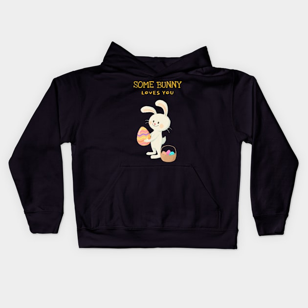 Some Bunny Loves You Kids Hoodie by Cancerian Zodiac